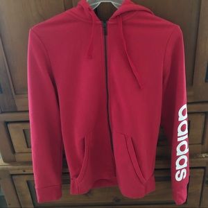 Adidas Pink Zip-Up Hoodie Sweatshirt Worn Once